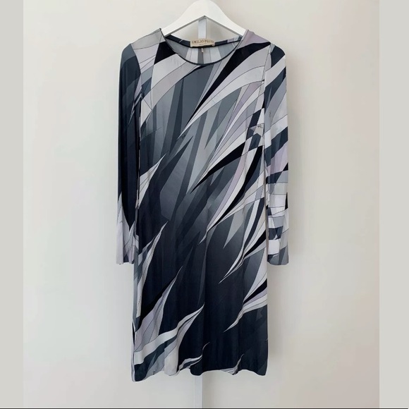 EMILIO PUCCI BLACK MULTI DRESS MODEL 46RL22 SIZE IT 42 / US 8 - Picture 3 of 16